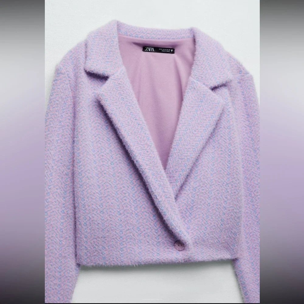 NWT Zara Women's Lavender Pink Cropped Jacket Size M - Picture 3 of 9